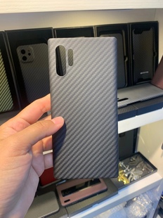 适用于三星note10plus NOTE 10PRO 凯夫拉芳纶纤维哑光磨砂手机壳拼色亮黑玻璃纤维亮银保护套防摔耐用