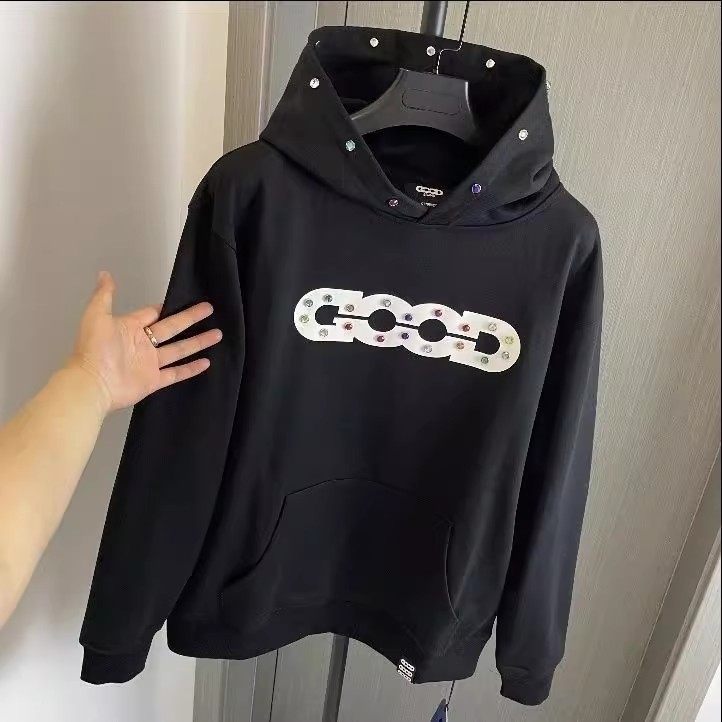 网红同款GOODBRAND宝石连帽卫衣男女情侣彩虹长袖重磅good卫衣衫