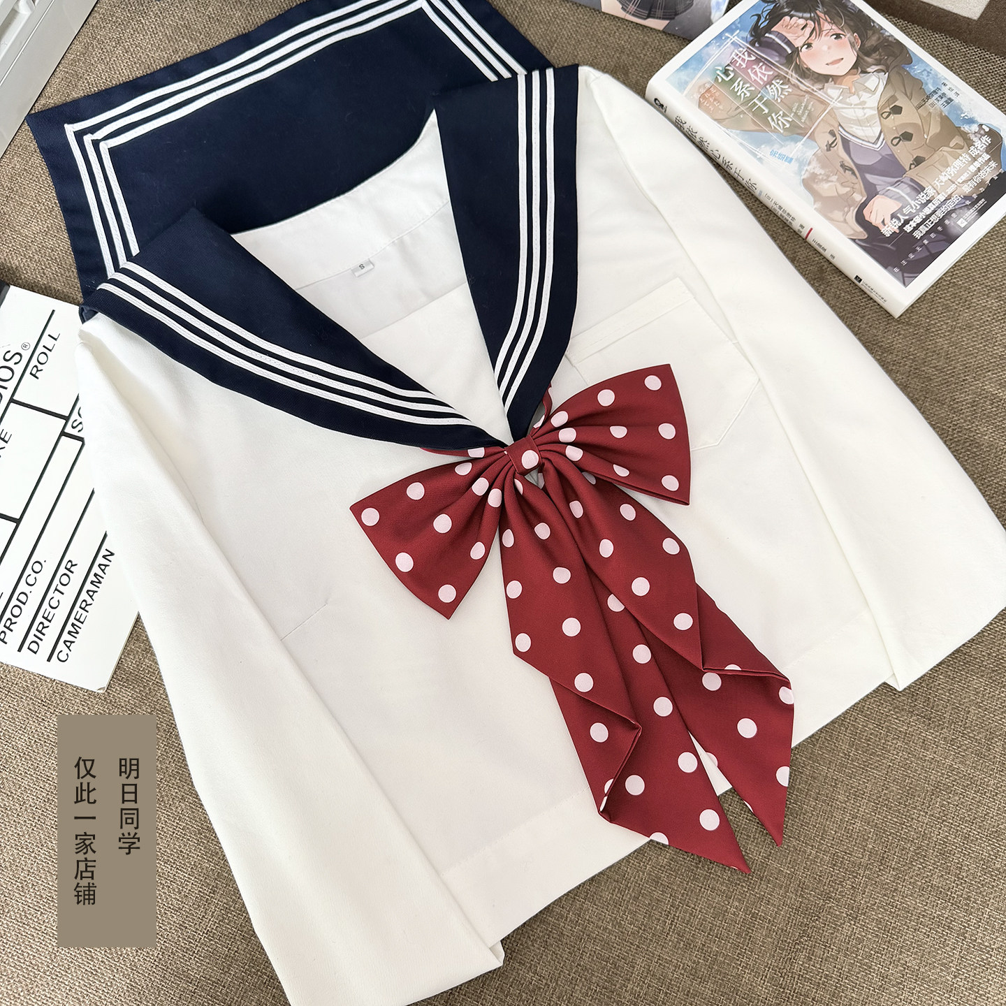 JK免打超大领巾波点蝴蝶结领结可爱（水手服要延长带）包邮