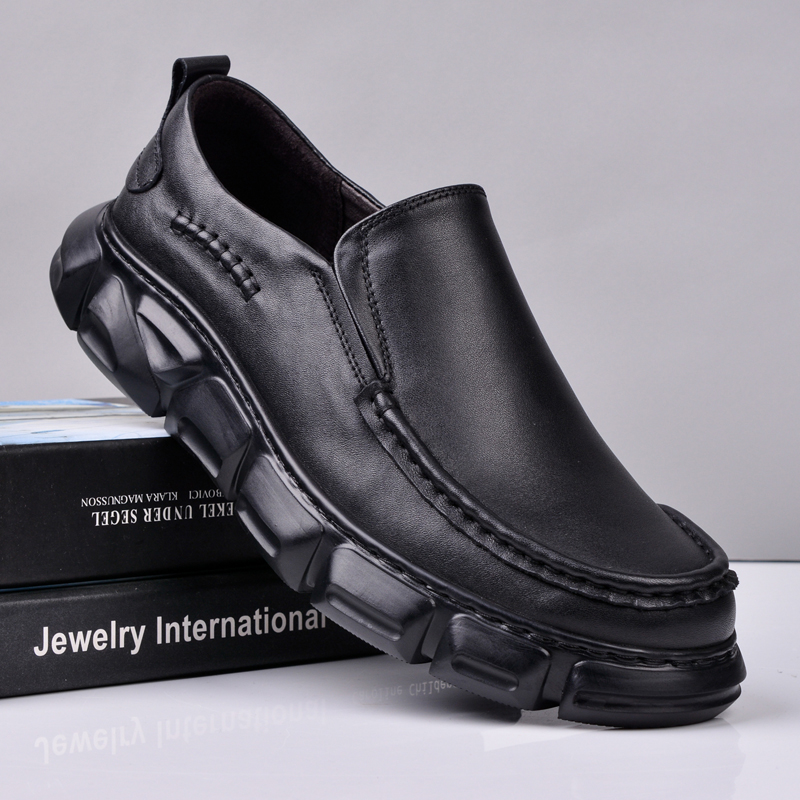 男士商务中老年休闲皮鞋真皮轻便