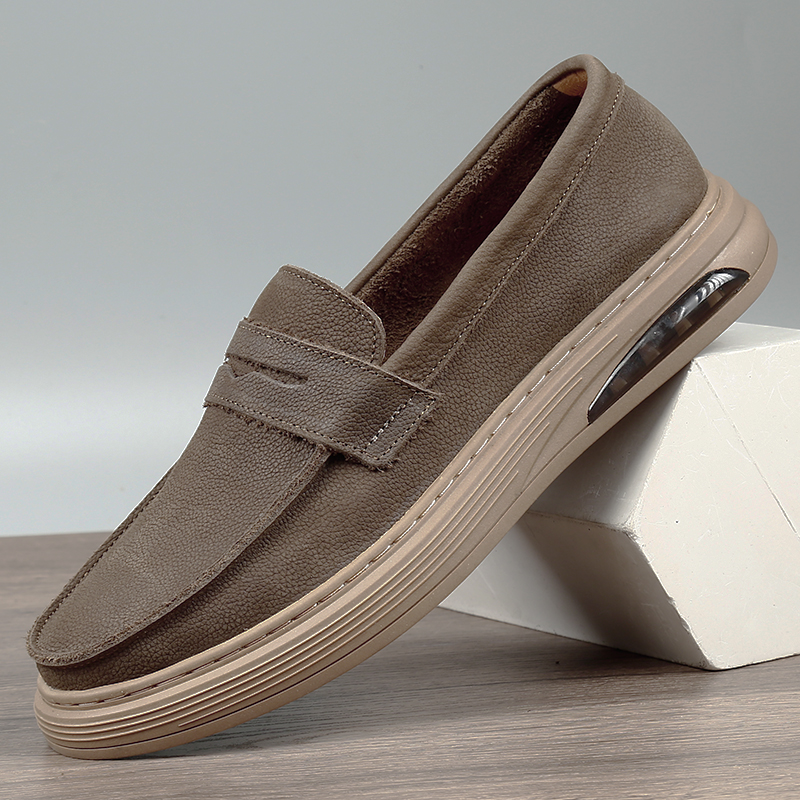 男士休闲皮鞋真皮豆豆鞋软面软底男鞋韩版潮流单层牛皮懒人驾车鞋
