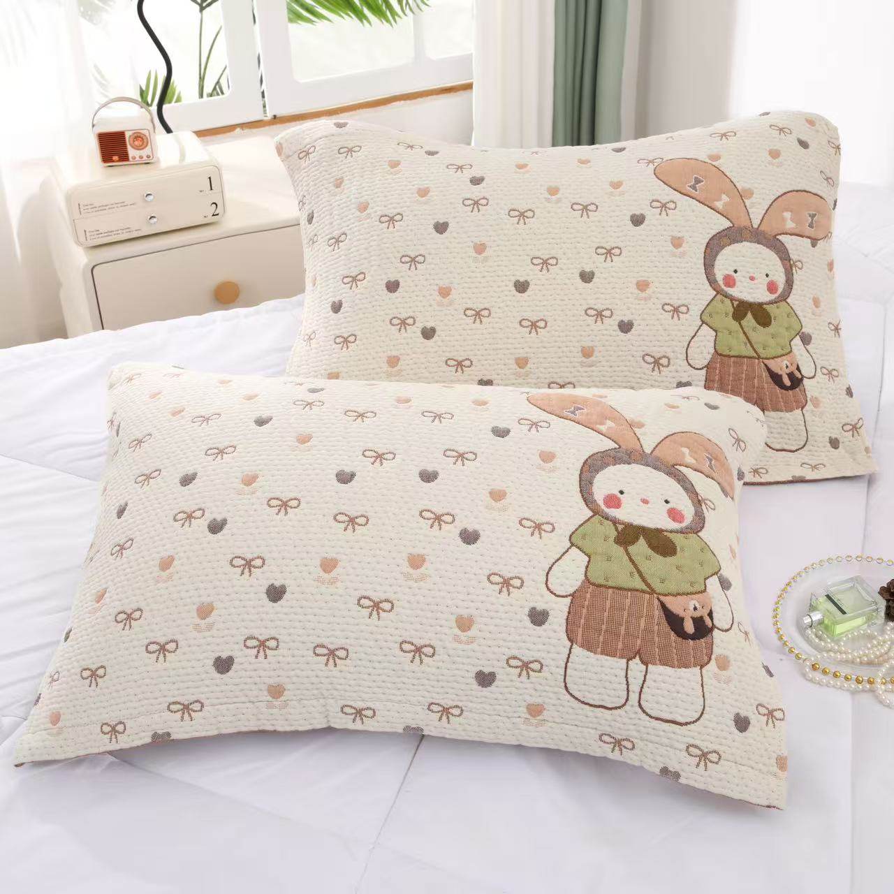 a类纯棉纱布枕巾韩版泡芙柔软加大加厚全棉枕头盖巾成人防滑头油,床上用品,枕巾,淘宝优惠券,粉丝福利购,淘宝优惠卷