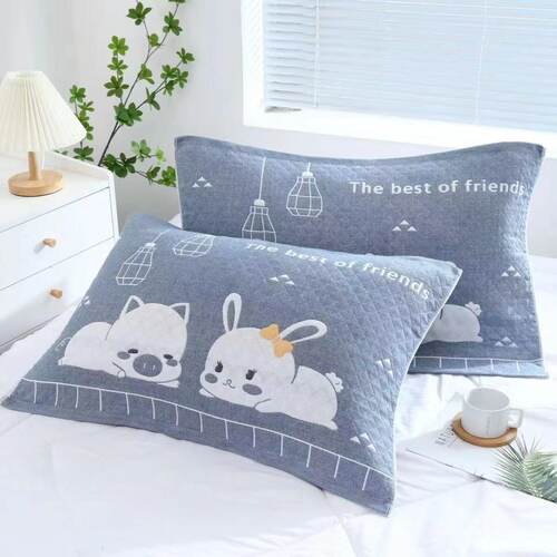 棉纱布枕巾哞AB纱纯棉柔软舒适