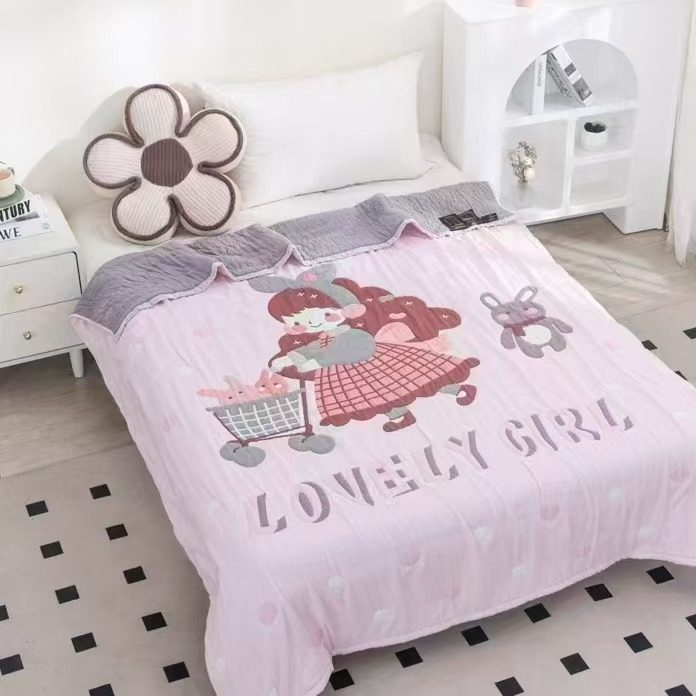 纯棉成人卡通可爱泡芙被午睡单人毛巾毯保暖被午休秋季150*200,床上用品,休闲毯/毛毯/绒毯,淘宝优惠券,粉丝福利购,淘宝优惠卷