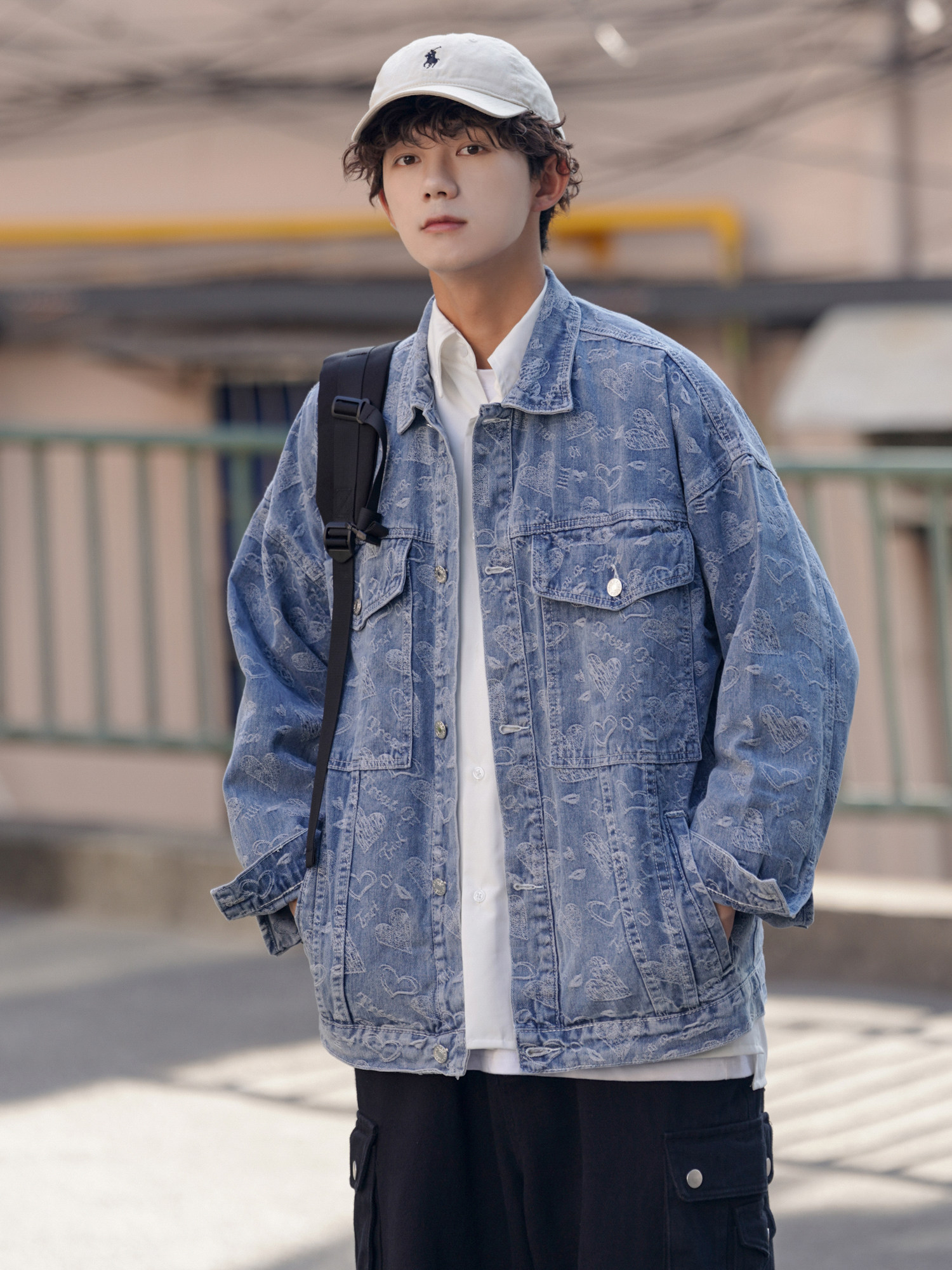24款男士刺绣工装日系潮流休闲牛仔水洗夹克外套2011/P90,男装夹克,星座202