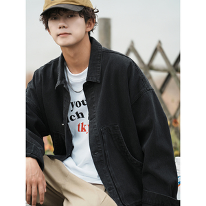 24新款 男士斜兜潮流休閑寬松牛仔工裝夾克上衣 N9001/P105，男裝夾克，星座202