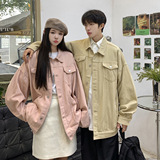 24新款抖音品质男士宽松纯色情侣休闲水洗外套上衣N961/P85，女装短外套，星座202