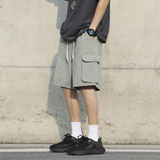 七色夏季新款水洗工装大口袋微弹潮流休闲短裤K2201/P55，男装牛仔裤，星座202