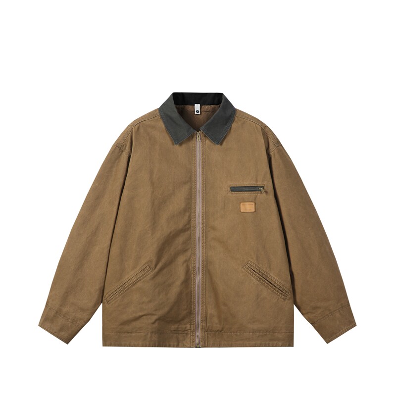 美式复古工装外套潮牌痞帅高级感夹克宽松休闲夹克N6082/P135,男装夹克,星座202