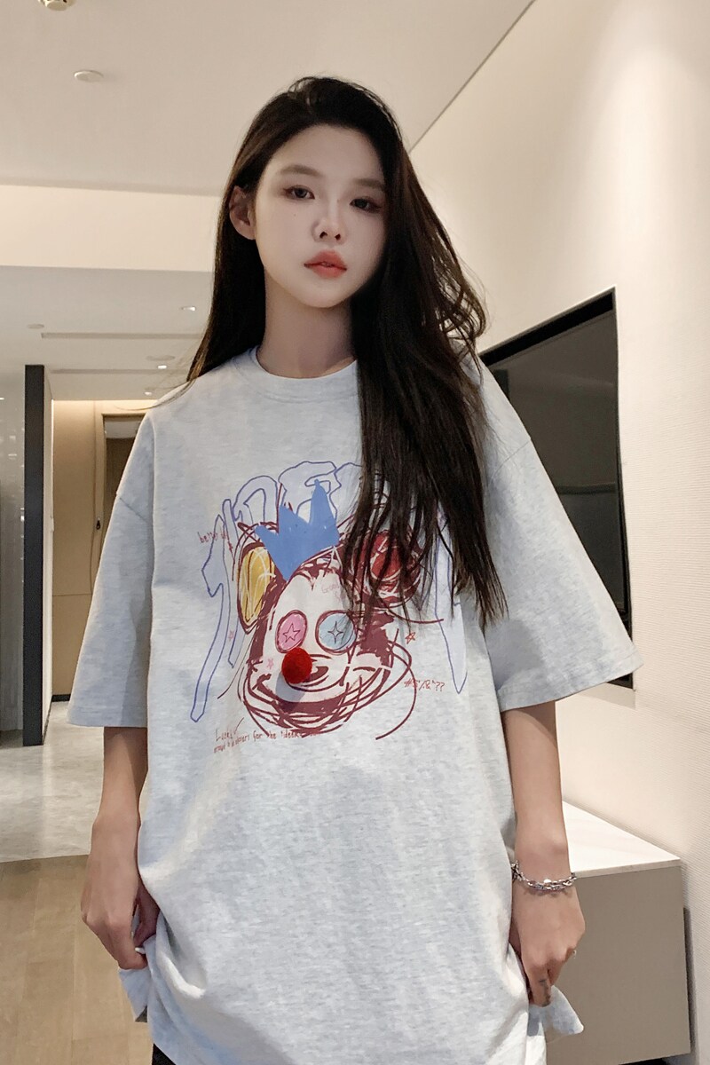原创复古潮牌卡通米奇小丑短袖T恤百搭情侣上衣T6847/P4869,男装T恤,星座202