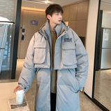 羽绒服冬季新款长款工装口袋加厚情侣羽绒服Y908/P175，男装羽绒服，星座202