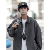 24款纯色水洗牛仔夹克潮流中长外套2013/P98，男装夹克，星座202