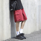 七色夏季新款水洗工装大口袋微弹潮流休闲短裤K2201/P55，男装牛仔裤，星座202