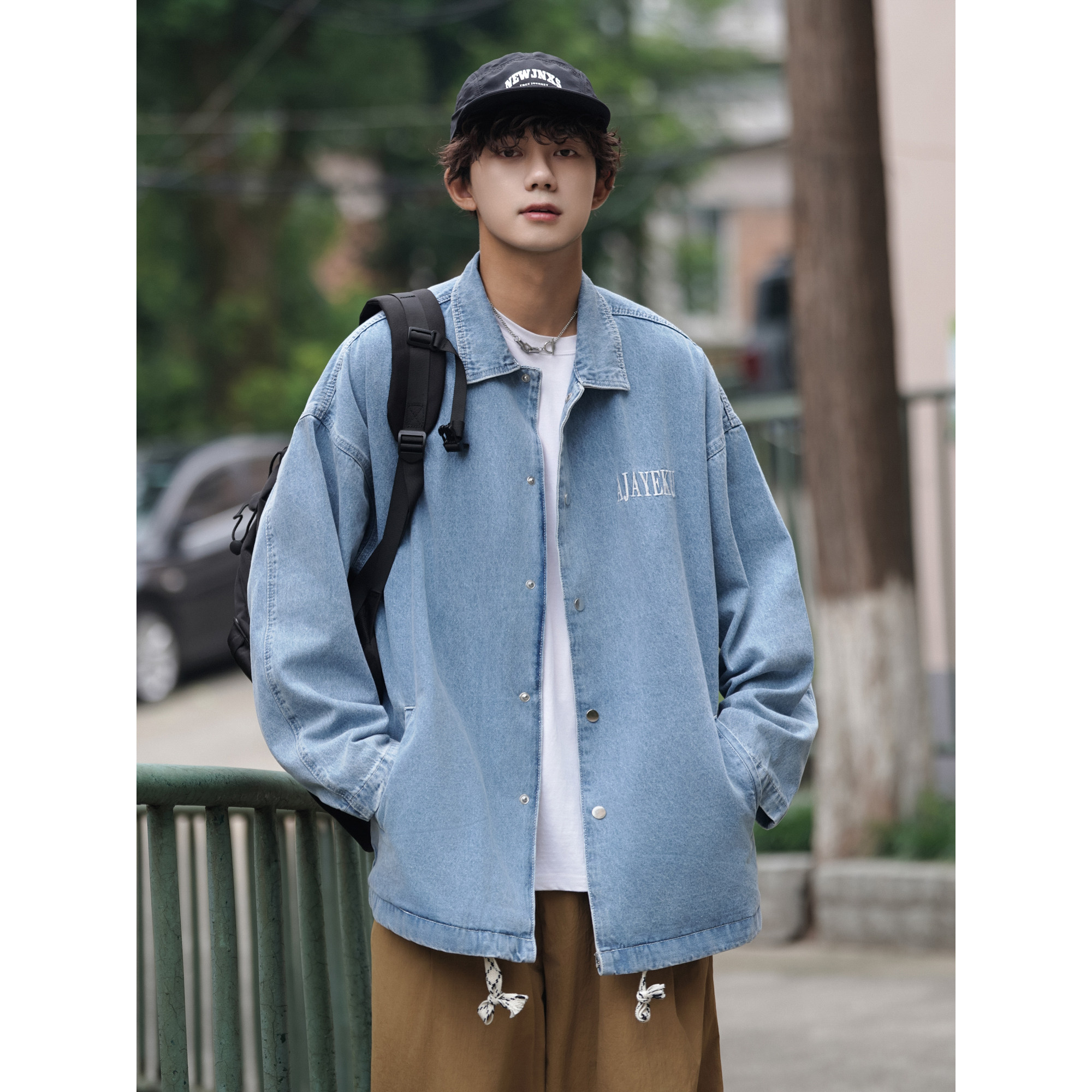 24款中长款字母刺绣工装男牛仔水洗夹克2016/P98,男装夹克,星座202