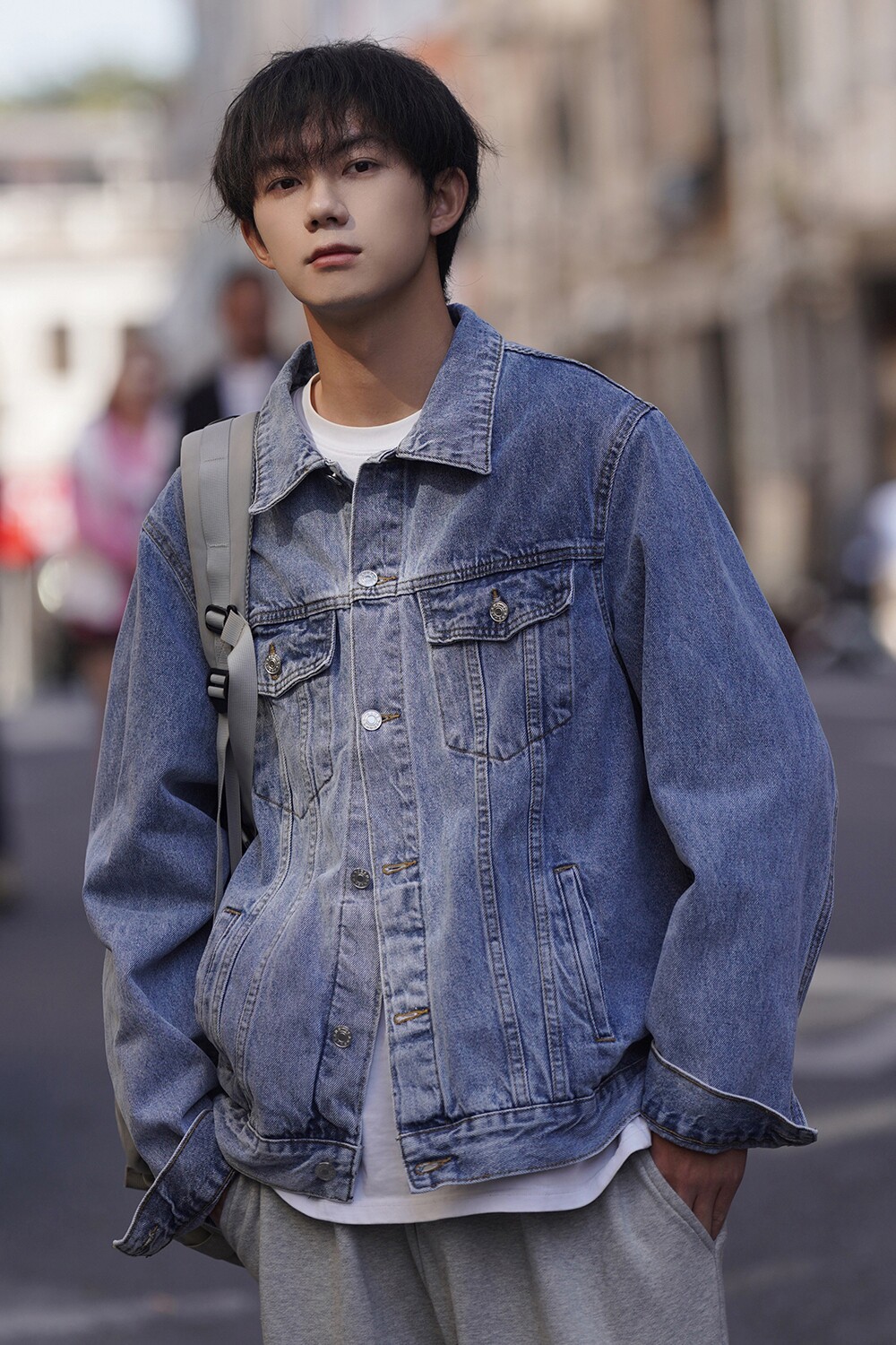 24款新款纯色净版水洗牛仔夹克上衣N606/P98,男装夹克,星座202