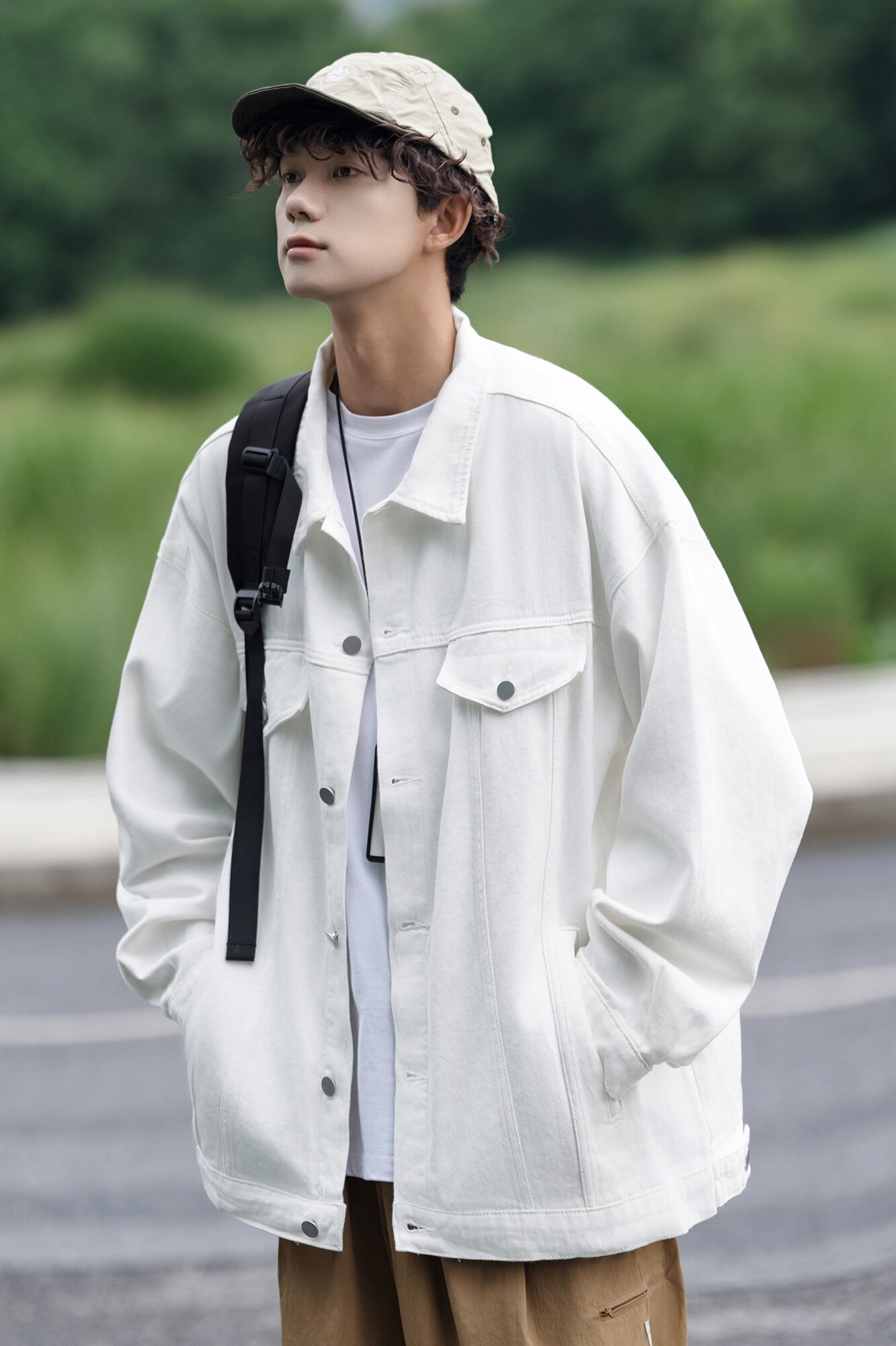 24款纯色水洗夹克男士休闲潮流外套上衣2021/P95,男装夹克,星座202