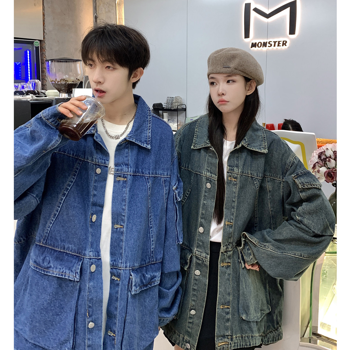 24款水洗牛仔工装情侣牛仔夹克N11/P98,男装夹克,星座202