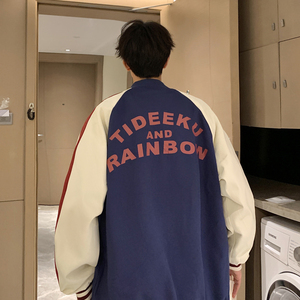 24款撞色棒球服潮流情侣字母夹克上衣 9106/P95图片