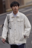 24新款抖音品质男士宽松纯色休闲水洗外套上衣N961/P85/128，女装短外套，星座202