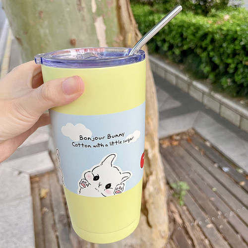 原创可爱兔兔不锈钢保温杯咖啡杯