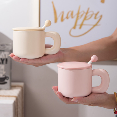 奶fufu胖胖杯陶瓷马克杯带盖