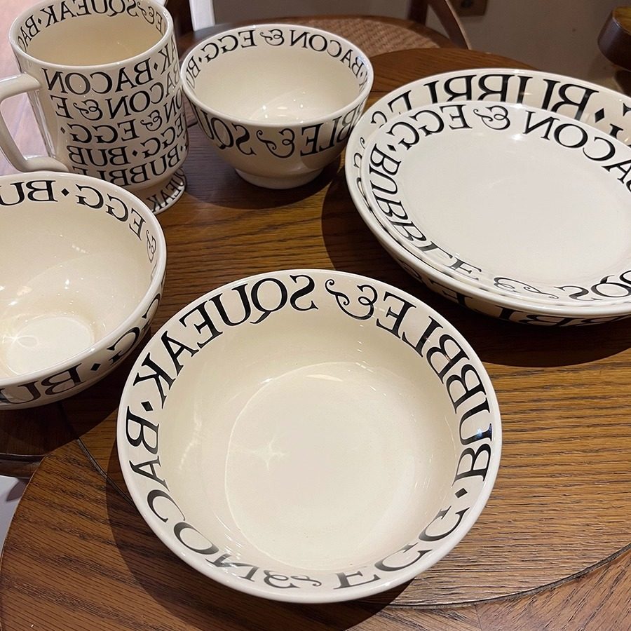 轻奢高级感家用餐具套装字母盘