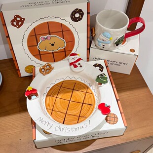 Endless stars立体圣诞雪人陶瓷餐盘氛围感可爱苹果沙拉盘子礼盒