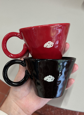 ENDLESS STARS 卷卷小狗酷黑陶瓷马克杯咖啡杯创意小红杯情侣礼物
