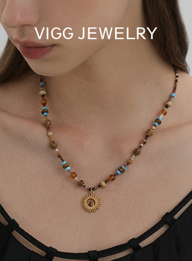 【试用链接】VIGG太阳神项链女轻奢小众设计感锁骨链
