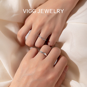 VIGG莫比乌斯环戒指情侣对戒纯银男女款 一对手镯生日礼物送女友