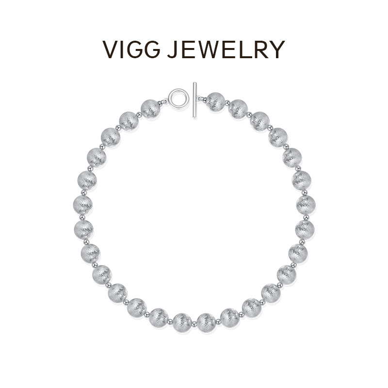【VIGG】丝光球项链女轻奢小众设计高级感-zb