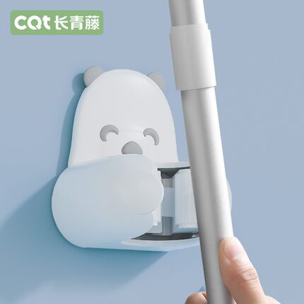 拖把挂钩免打孔强力壁挂夹神器卫生间挂扫把夹厕所挂架拖布固定架