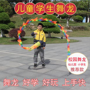 舞龙彩带儿童甩龙健身幼儿园广场手耍龙彩条龙空竹龙舞龙表演道具
