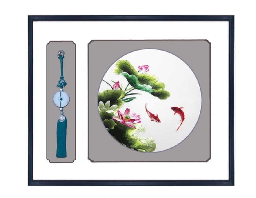刺绣电表箱装饰画新中式遮丑神器免打孔遮挡电闸山水花鸟玉石挂画图片