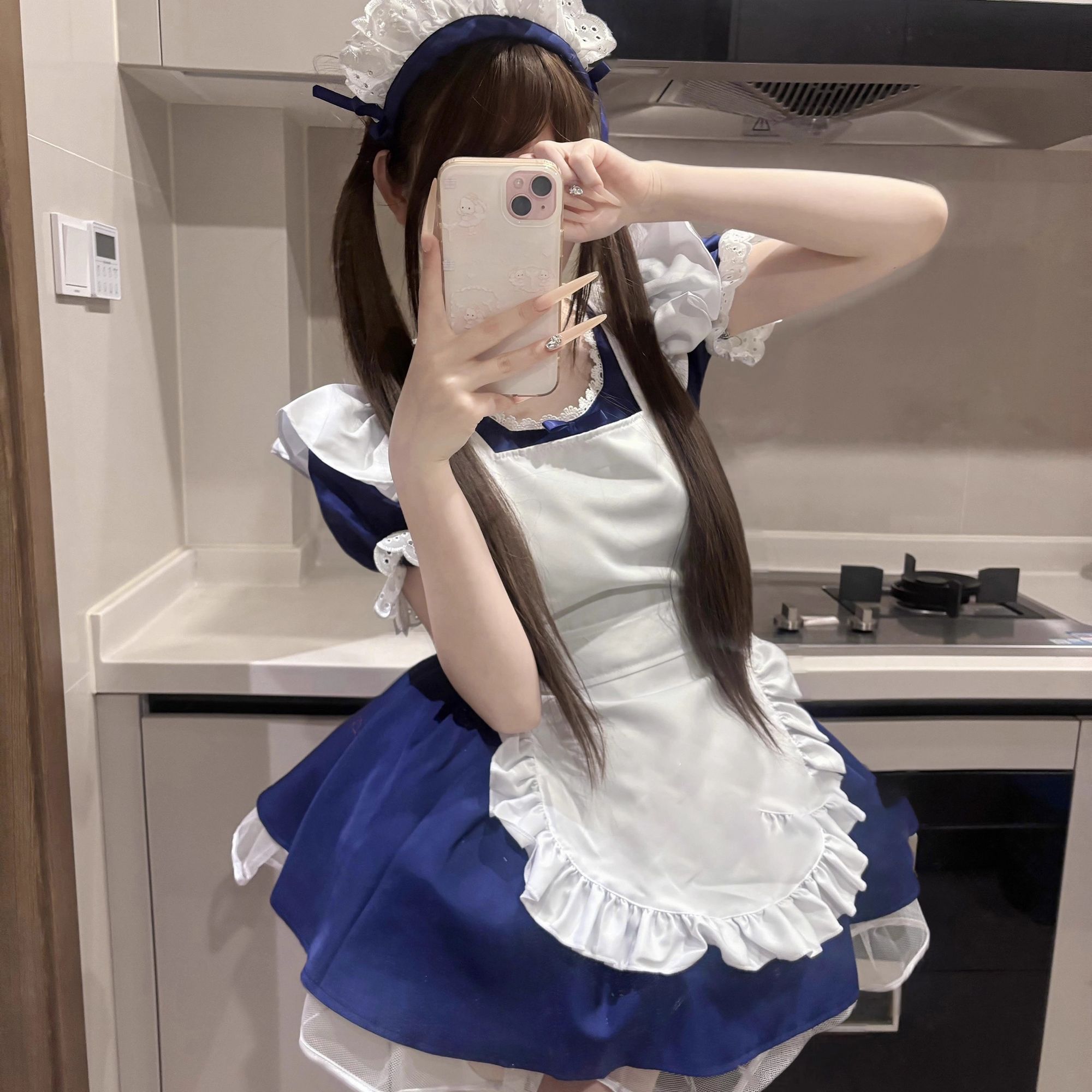 甜美洛丽塔Lolita小众蓬蓬公主裙+日系女仆围裙服夏季新款四件套