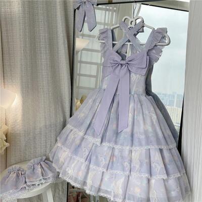 喵呜巫【梦幻泡泡】洛丽塔软妹JSK夏日Lo裙Lolita吊带连衣裙贝壳