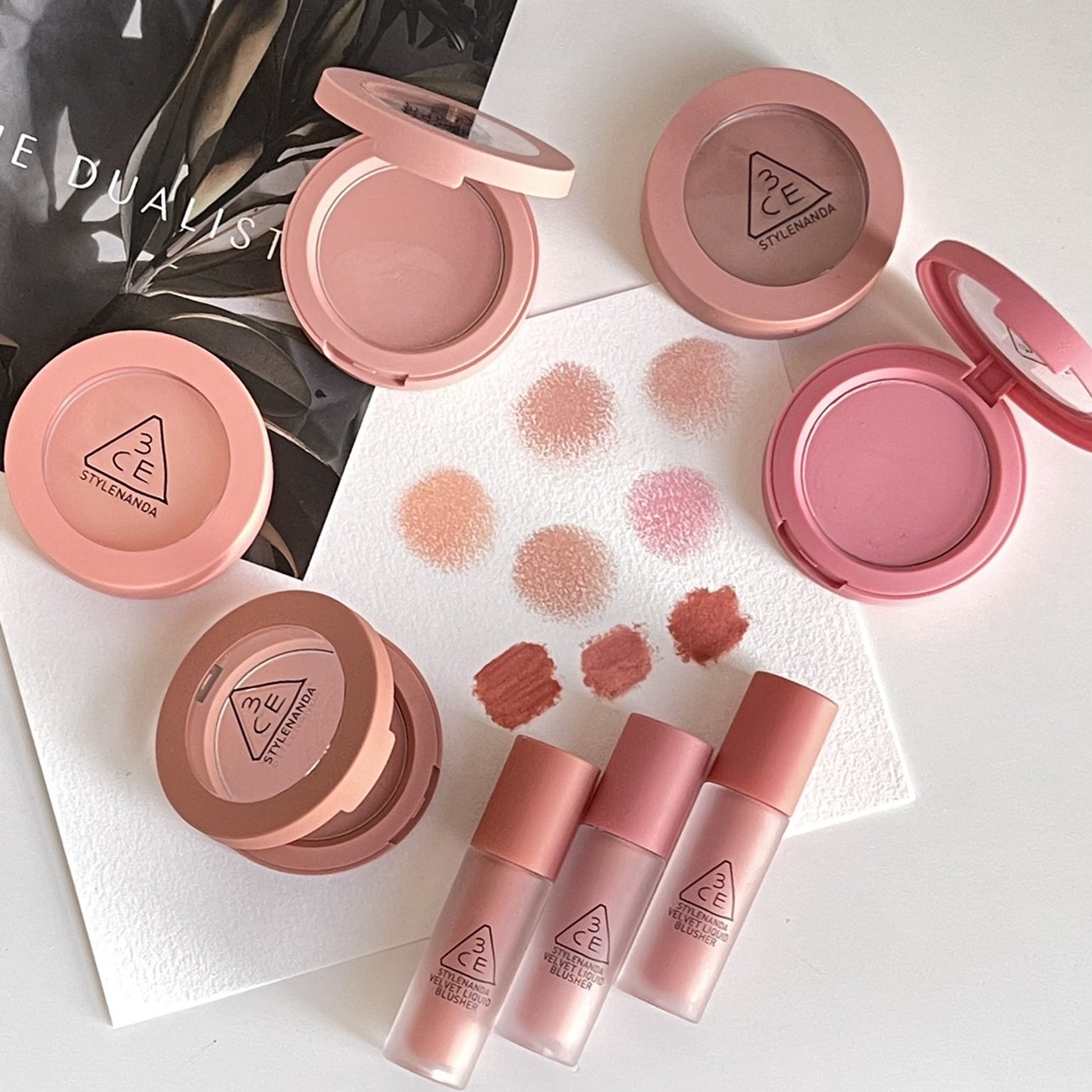 韩国3ce单色腮红蜜桃橘裸粉哑光日系杏色rose beige nude peach