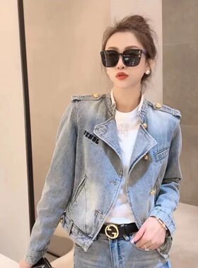 2026早春牛仔外套女新款时尚复古浅色韩版百搭休闲牛仔外套修身款