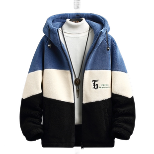 秋冬季青少年羊羔毛绒棉服外套男孩棉衣初中高中学生大童冬装棉袄