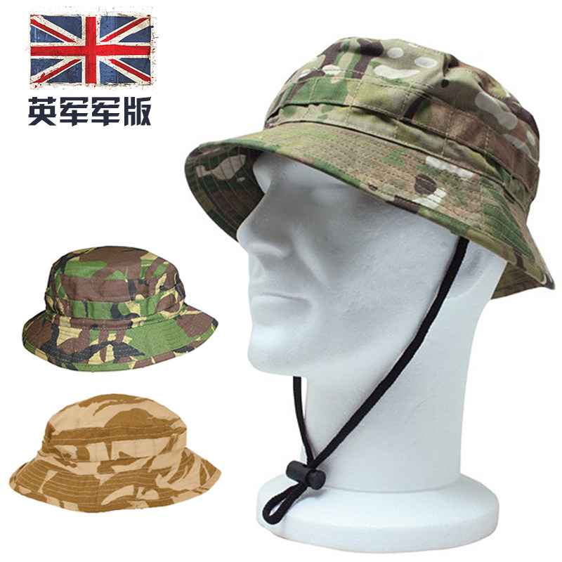 英军原品迷彩奔尼帽mtp男女军迷帽窄檐户外防晒帽短边窄沿奔尼帽