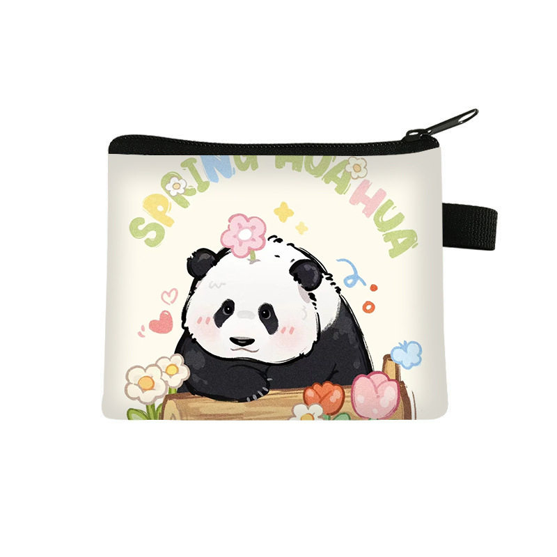 夏季跨境熊猫花花儿童零钱包可爱卡通印花卡包拉链超轻钱包热,箱包皮具/热销女包/男包,钱包,淘宝优惠券,粉丝福利购,淘宝优惠卷