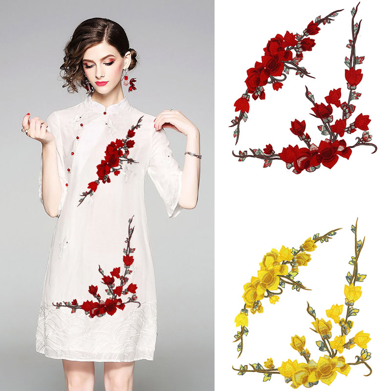 立体刺绣大号梅花布贴衣服装饰布贴diy手工绣花百搭破洞修补辅料