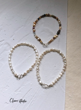 人手一件随心搭多款迷你野生巴洛克珍珠手链纯银手饰叠戴原创简约