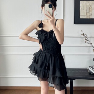 少女吊带显瘦遮肚仙女范性感平角温泉泳装 2026新款 泳衣女连体裙式