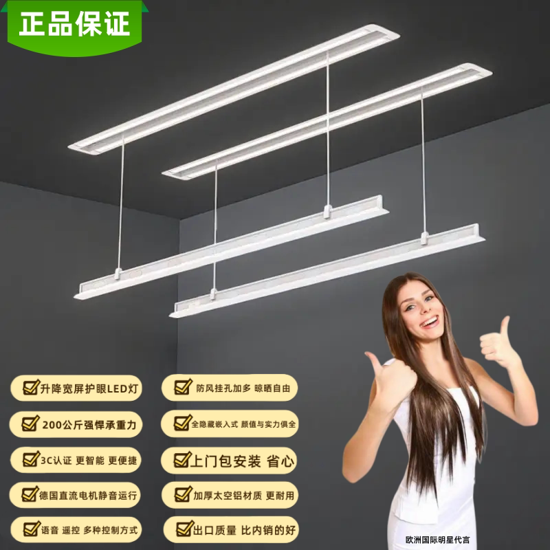 进口电动隐形智能升降晾衣架图片