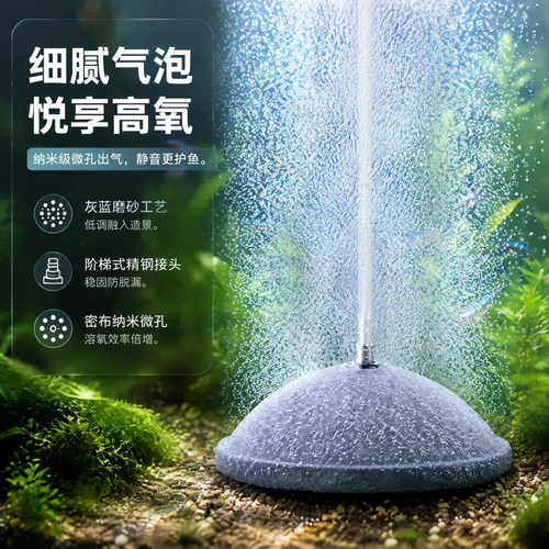 鱼缸气泡石增氧纳米气盘气石气盘石氧气泵配件打氧增氧头爆气沙头