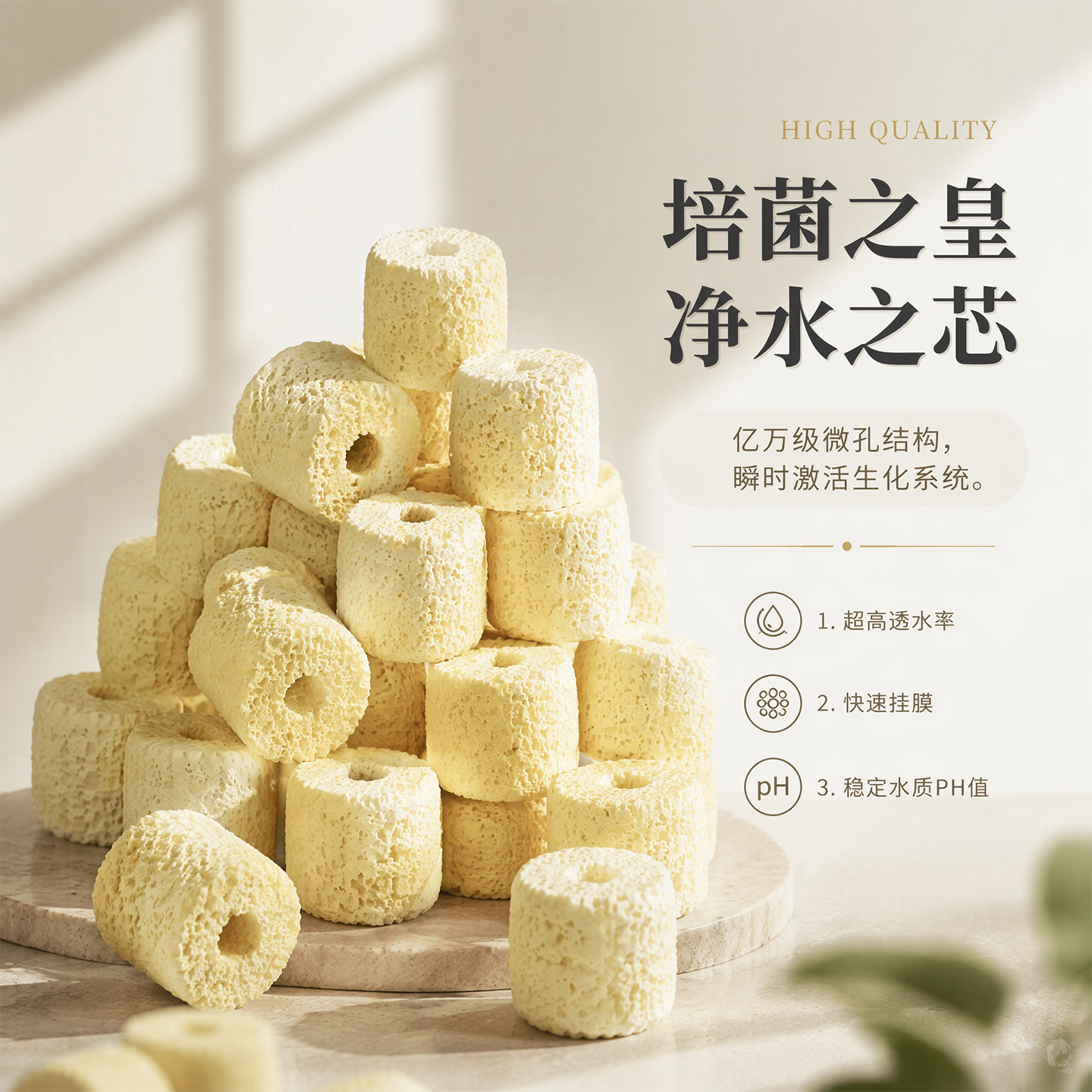 细菌屋滤材鱼缸过滤材料滴流盒过滤盒硝化细菌培养纳米陶瓷环过滤