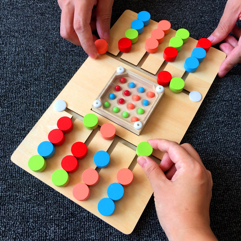 摇摇珠四色走位双人对战桌游