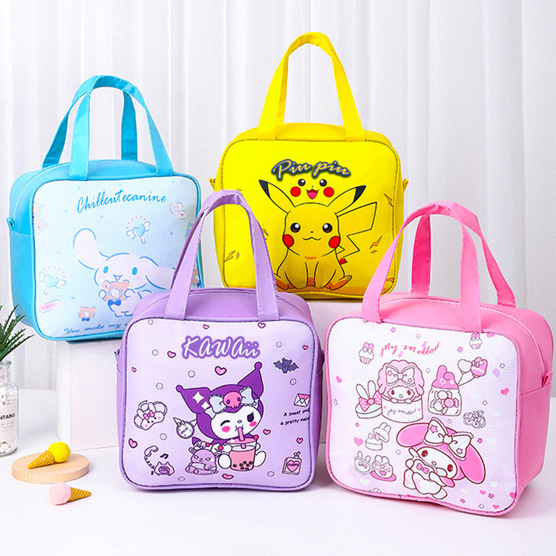 保温袋饭盒袋可爱卡通便当袋学生带饭包防水大容量儿童手拎午餐袋