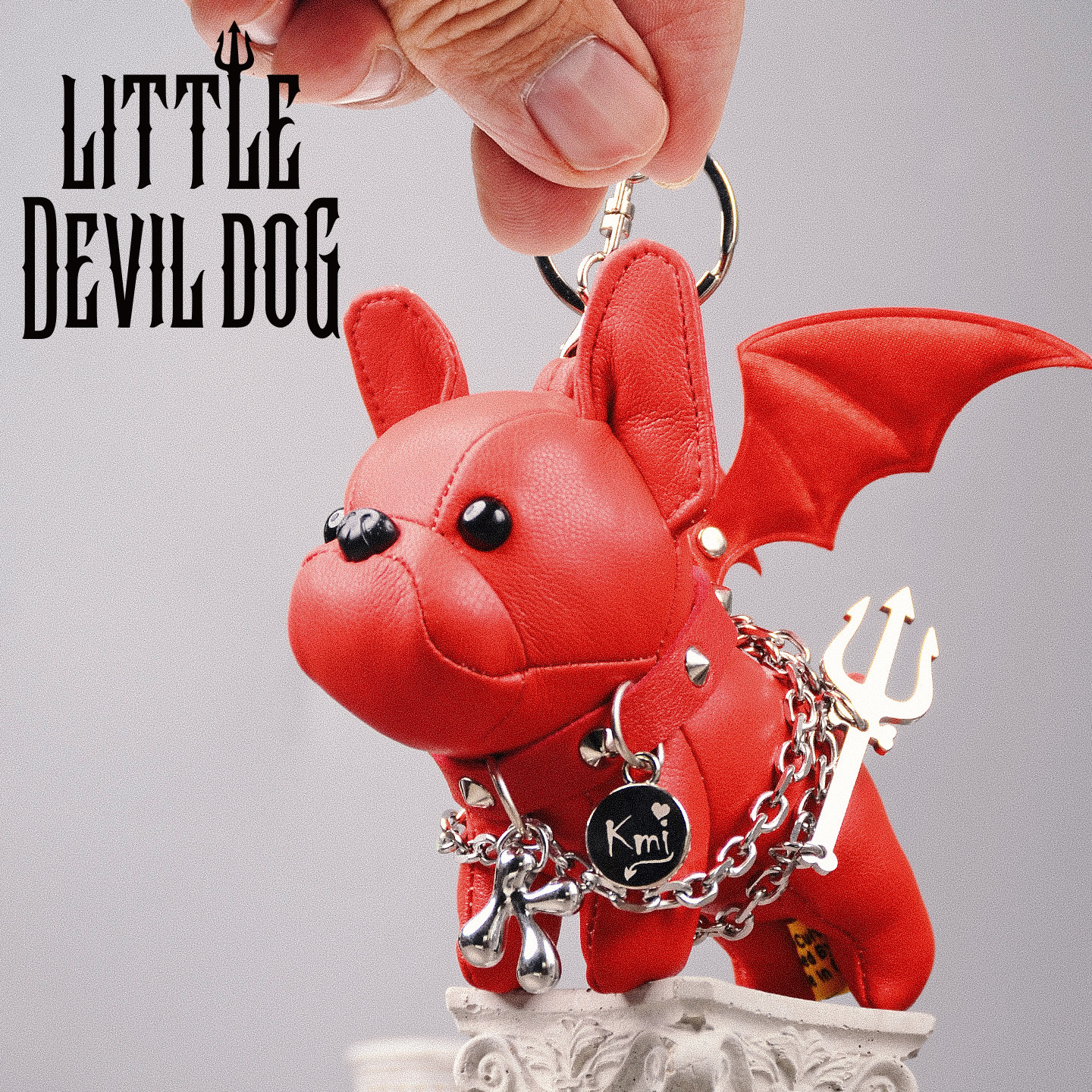 Heshan【法斗小恶魔 赤焰】定制小狗挂饰玩偶原创设计皮质挂件